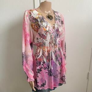 Early 2000s affliction boho top